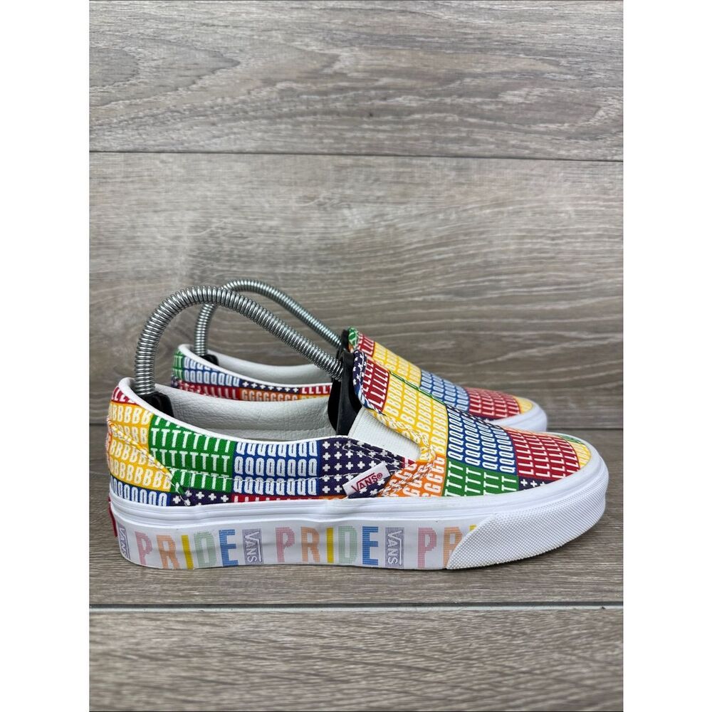 Vans Classic Slip On “Pride” Women’s Sz 7 Multi Colored LGBTQ Gay Pride Sneakers